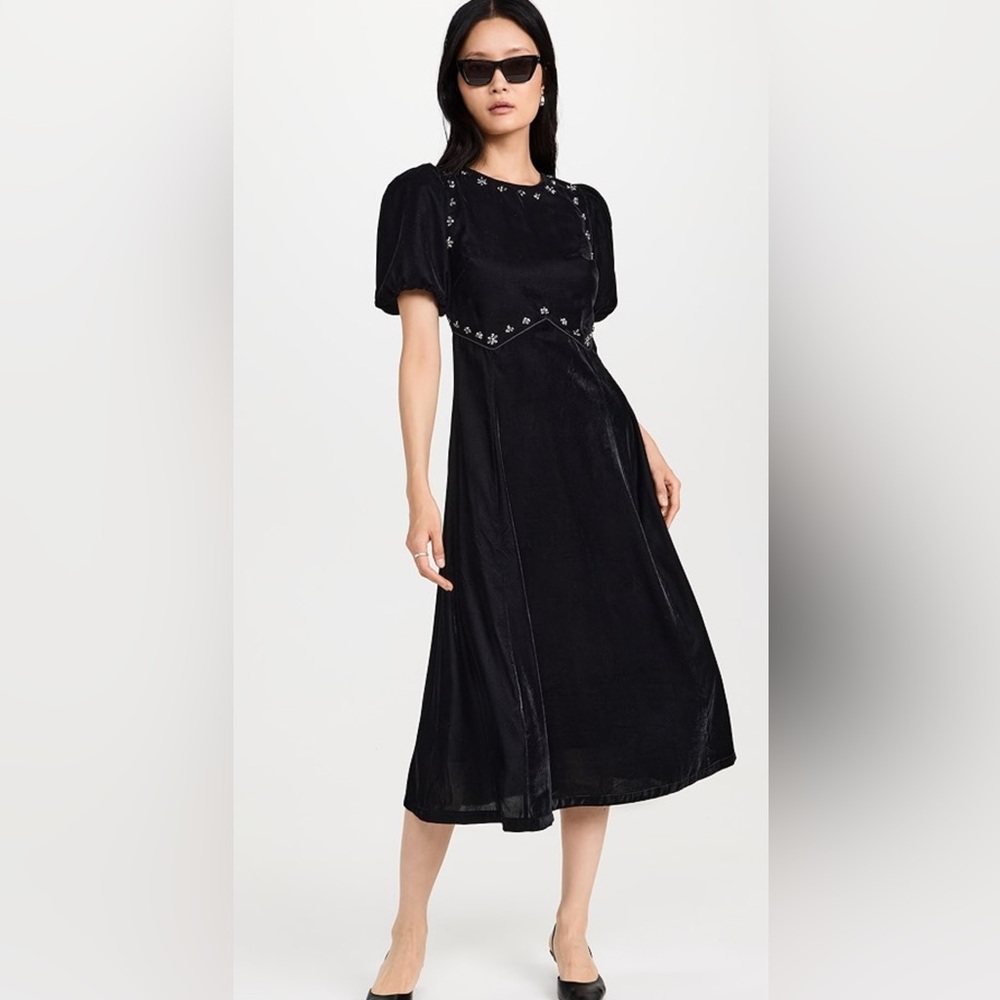 Sea Caryl beaded velvet dress